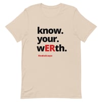 Image 3 of know your wERth Short-Sleeve Unisex T-Shirt Black/Red