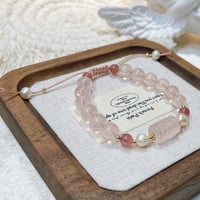 Image 2 of rose quartz with pearl bracelet 粉晶珍珠手链