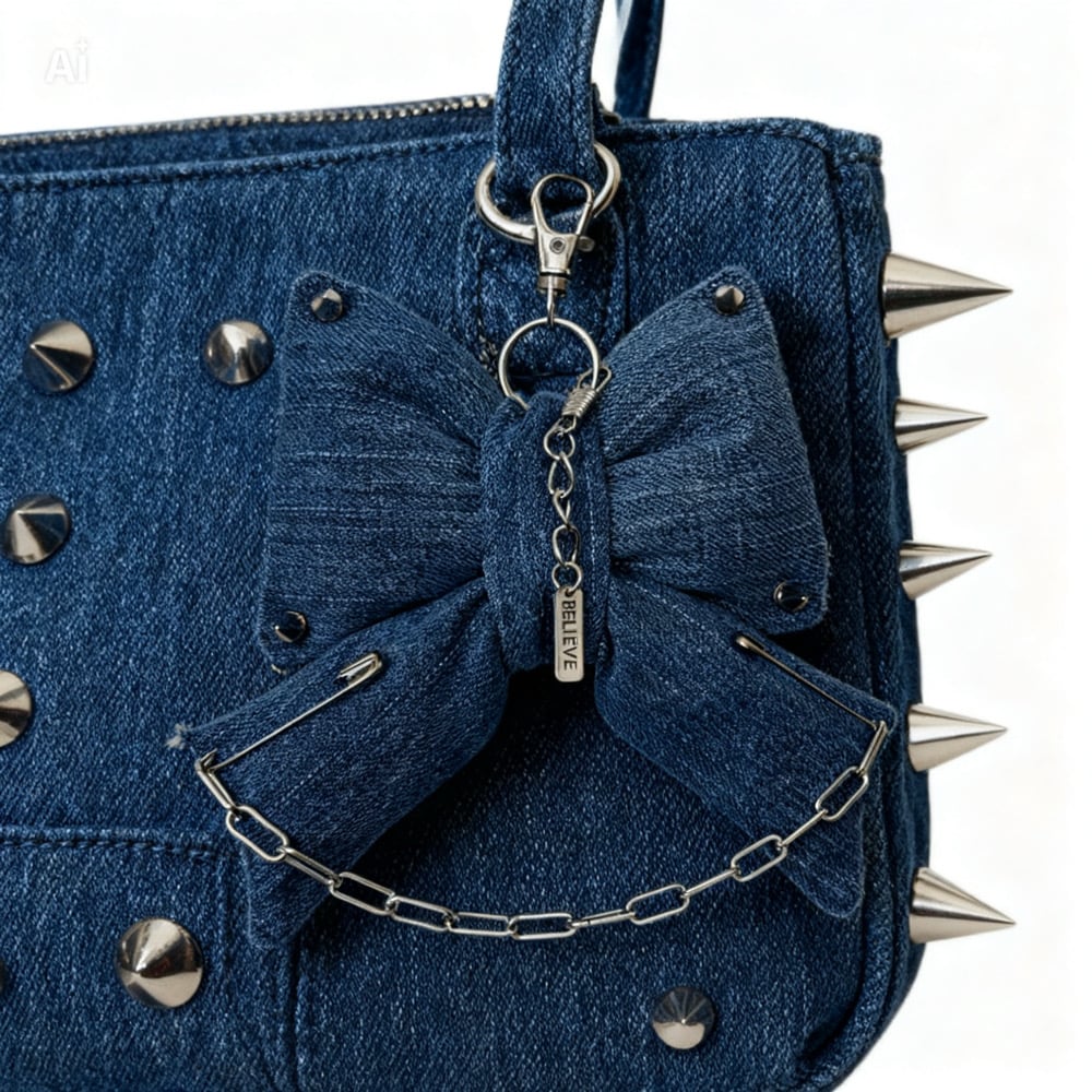 Image of Studded Chain Puff Purse Charm 