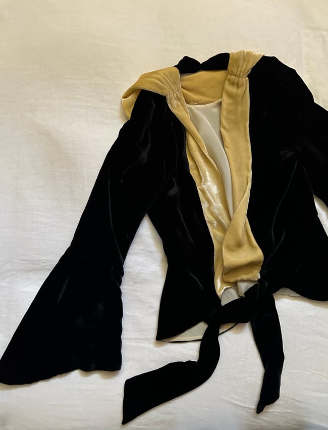 20s silk velvet draped jacket