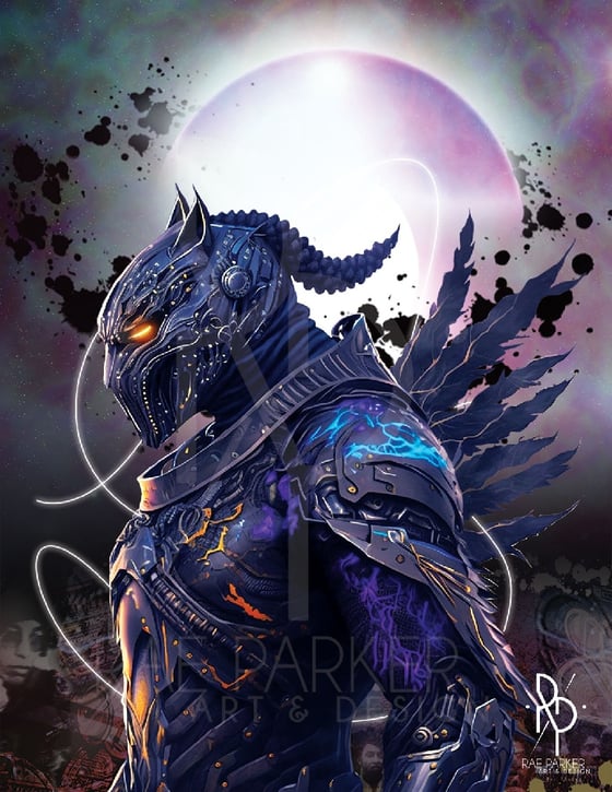Image of Cyberpunk Black Panther Samurai