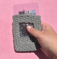 Image 2 of Grey Crochet Card Holder!
