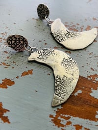 Image 4 of large sterling silver Crescent Moon Earrings