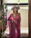 late 1960s tissue silk hand dyed art caftan