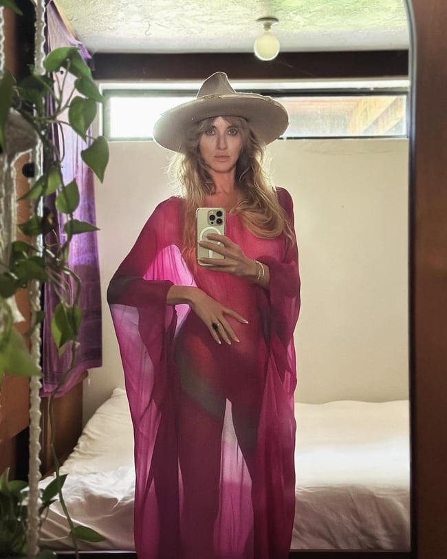 late 1960s tissue silk hand dyed art caftan