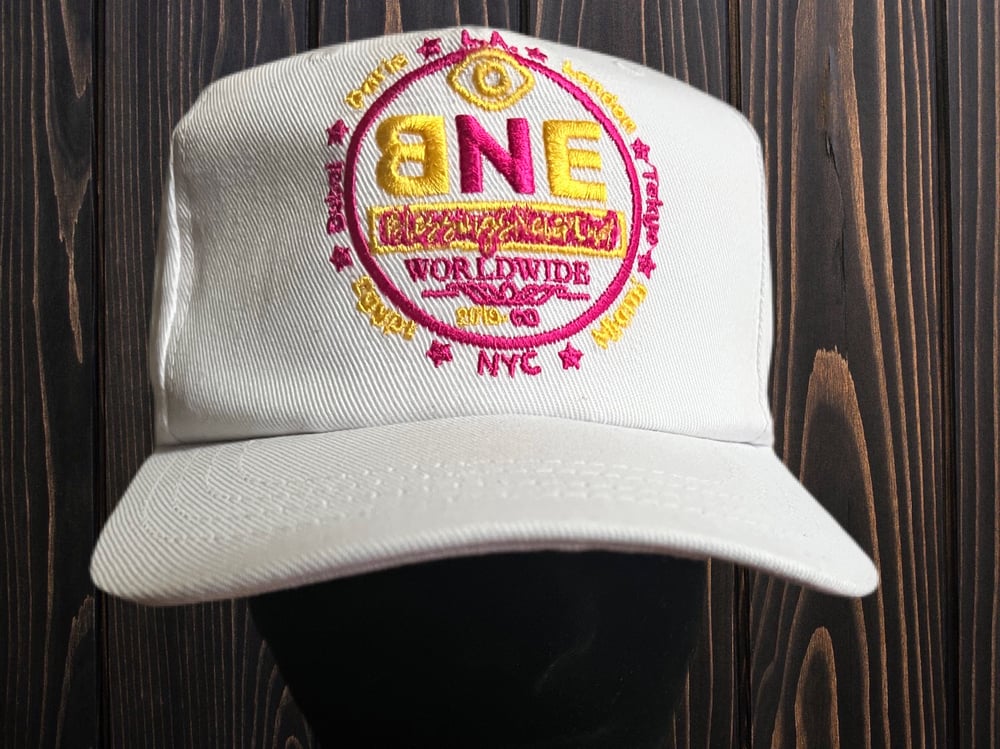 BNE WorldWide Hat 🌍 (pink and yellow)
