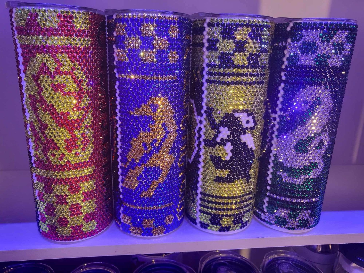 Image of Harry Potter houses rhinestone tumbler