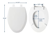 Image 2 of Elongated Toilet Seat (White Duck) 