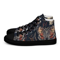 Image 1 of Grunge Goth Style Cottagecore Moth Women’s high top canvas shoes