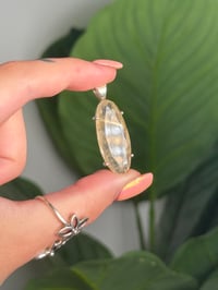 Image 3 of GOLDEN RUTILE IN QUARTZ PENDANT WITH CHAIN .925 STERLING SILVER -BRAZIL-