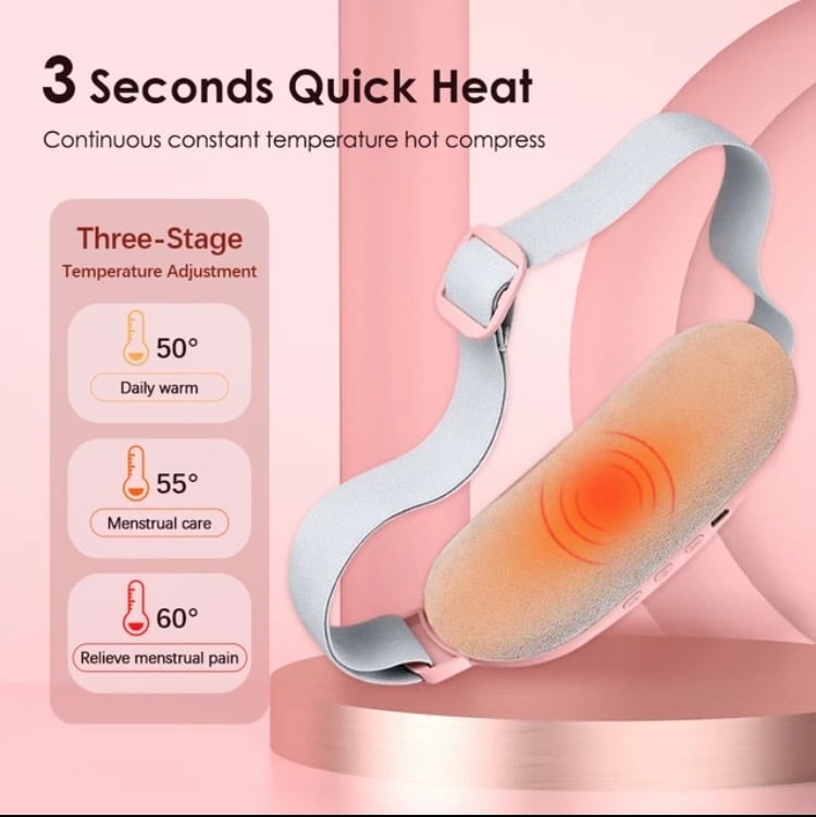 Image of Electric Period Cramp Massager Vibrator Heating Belt 