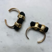 Image 1 of BLACK TOURMALINE solid brass cuffs
