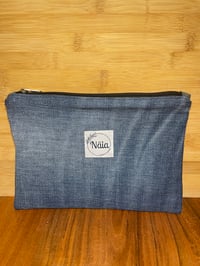 Image 3 of Pochette jeans et tissus anthracite 