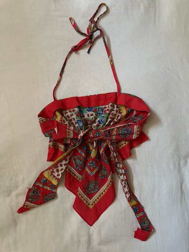 70s scarf tie back halter top