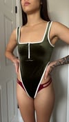 Green velvet bodysuit 