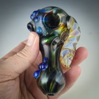 Image 3 of Space Glass Spoon with Latticino Horns