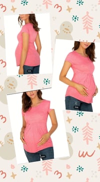 Women maternity pink casual trending peplum shirt