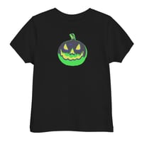 Image 6 of Toddler jersey t-shirt - Jack O Lantern Vintage Green-Black