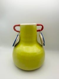 Image 1 of Chartreuse Vase with Earrings
