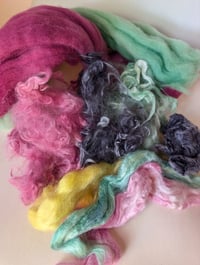 Image 1 of Luna Silk Moth Inspired Fiber Kit For Blending, Carding, Spinning, Felting