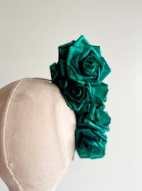 Image 2 of Teal roses headpiece