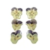 triple pansy drop earrings 