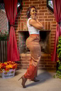 Image 2 of Faux Suede Color Block Pants 