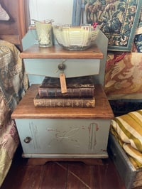 Oak and Painted Green Bedside
