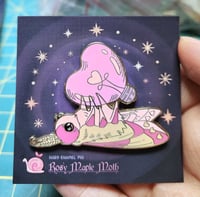Image 1 of Rosy Maple Moth Enamel Pin - 2 inch - Gold