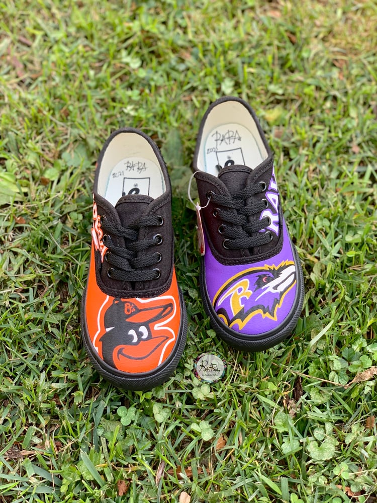 Image of Ravens x Orioles Toddler Authentic Vans 