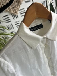 Image 2 of vintage linen crop shirt 