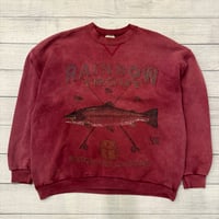 Image 1 of Vintage Spirit Lake Rainbow Trout Red Crewneck - L