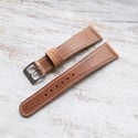20mm Box Stitched Antique Cinnamon Strap