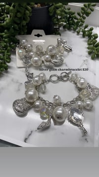 Image 1 of Silver glam charmbracelet 