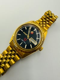 Image 6 of Rado Purple Horse Day Date Black Dial Gold Plated Automatic Men’s Watch