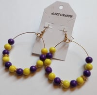 Purple  N Gold Earrings 