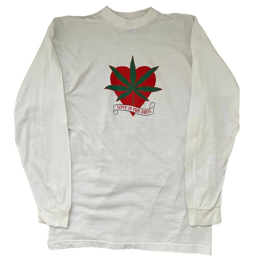 Image of Vintage 90’s Love Is The Drug rave longsleeve T Shirt: Fits S-M