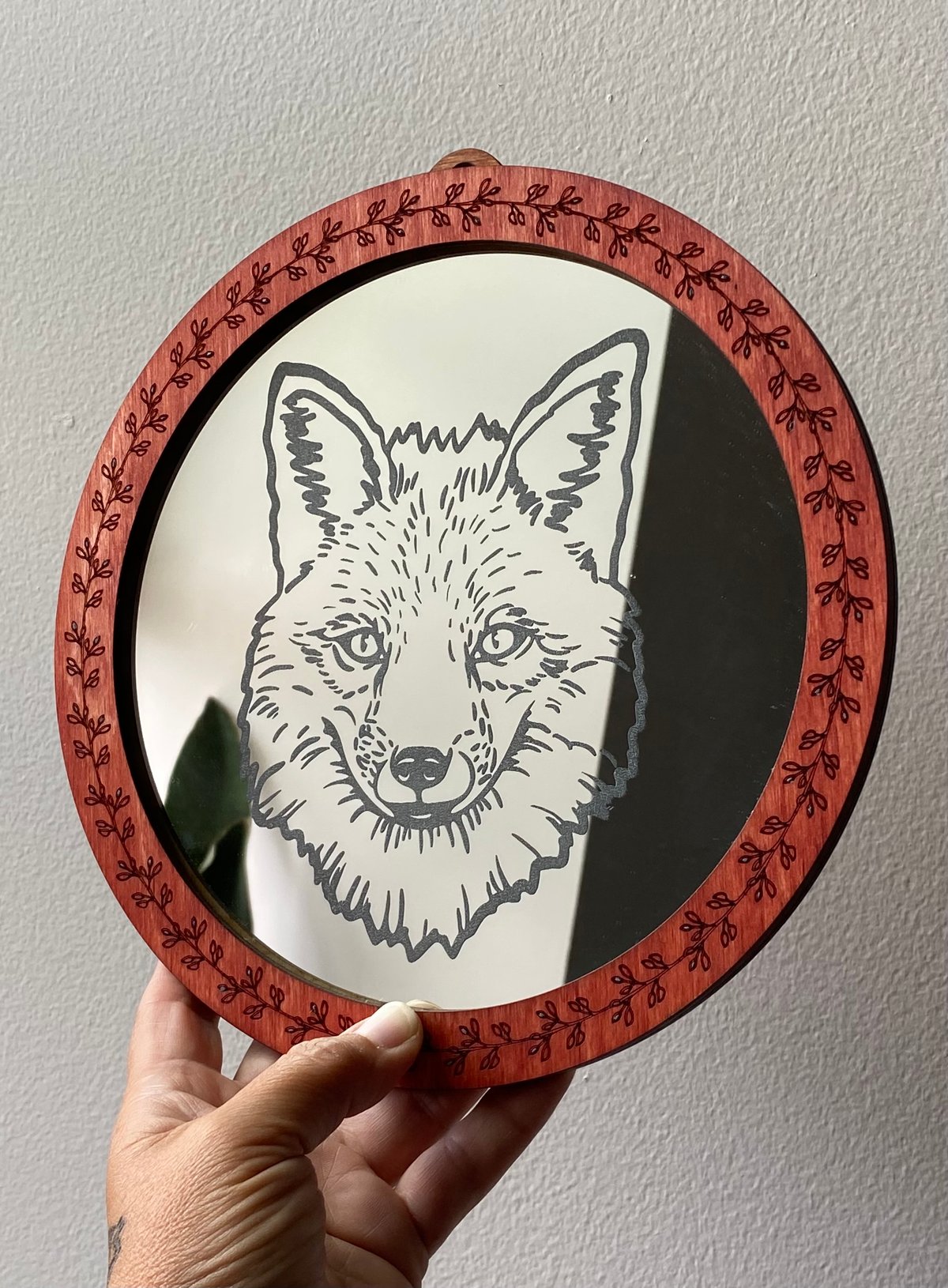 Image of Engraved Mirror - Fox