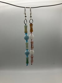 Image 5 of Bamboo Healing Crystal Dangling Earrings  | 95mm • 