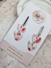 Image 2 of Double Terrazzo Heart Earrings