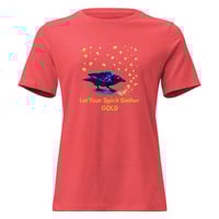 Image 2 of Women's Relaxed T-Shirt, Let Your Spirit Gather Gold Raven Tee