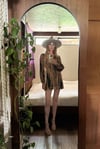 late 1970s silk San Francisco boutique poet sleeve dress