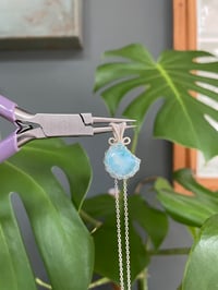 Image 4 of Silver Larimar Moon Crystal Necklace
