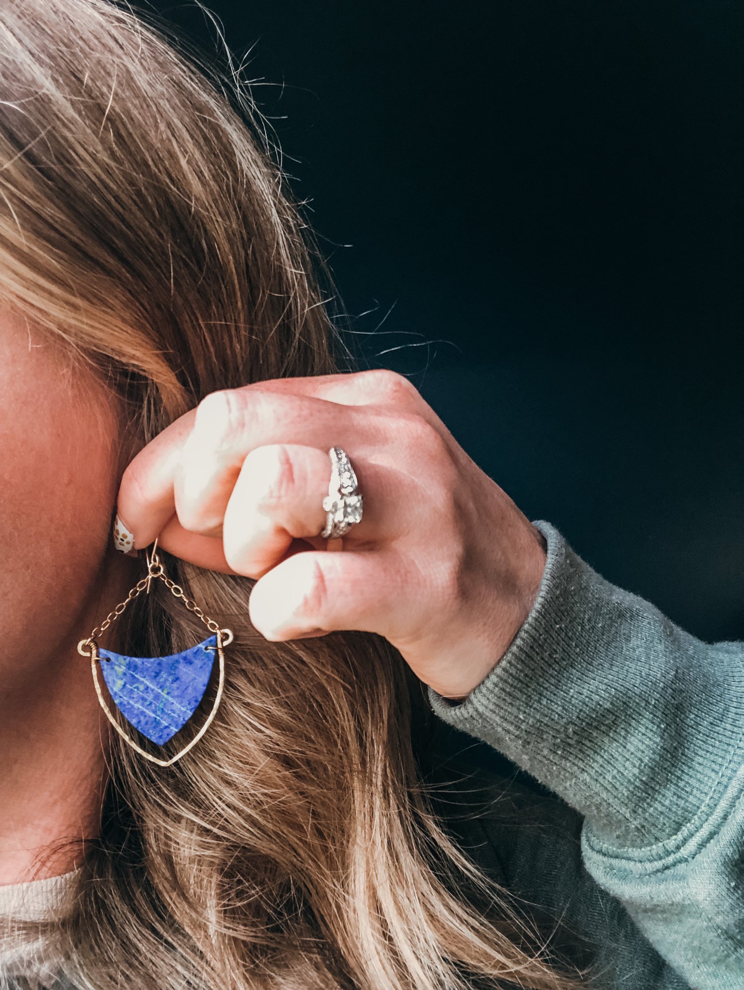 Image of OOAK Lapis Lazuli Triangle Dangles