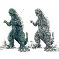 Image 1 of Final War Godzilla Color or B&W Art Print Selection