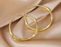 Image 1 of Classic Gold Hoops 