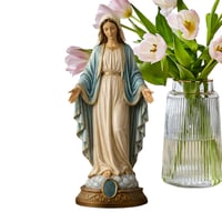 Image 5 of Virgin Mary Sculpture Catholic Religious Our Lady Statue Resin Ornament for Home Living Room Christm