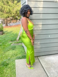 Image 4 of Metallic green pencil skirt