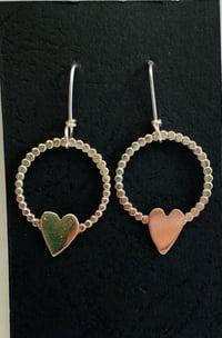 Image 2 of Hoopy heart earrings in silver 