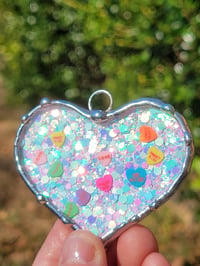 Image of Glitter Heart pink/teal